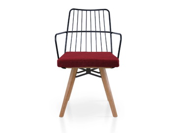 MIA M VITO - Powder coated steel chair with armrests by 5A Design - view 3